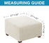 Flamingo P Stretch Ottoman Cover - Square Ottoman Slipcover Furniture Protector - Biscotti Beige