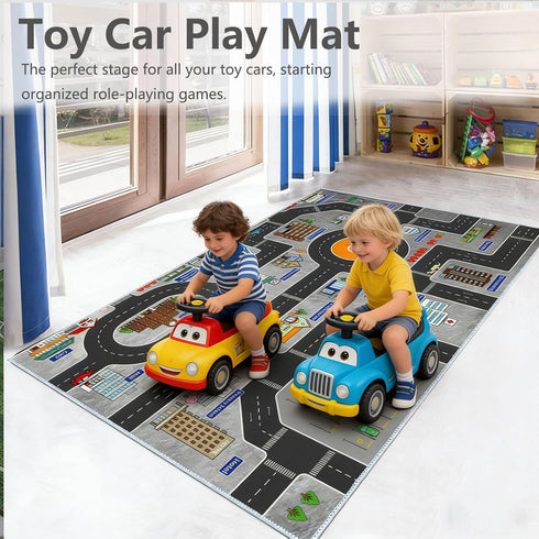 KEBEXXY Room,31X47Inch/80X120CM Kids Rug Play Mat Great for Playing with Cars and Toys,Educational Kid Road and Traffic