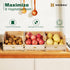 Wood Potato Onion Storage Bins, Stackable Wooden Produce Basket for Kitchen Pantry Organization, Set of 3 Pieces