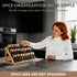 Nurtopia 3 Countertop Bamboo Spice Rack - Tier Spices Rack Kitchen Cabinet Organizer for Kitchen, Seasoning Storage