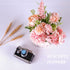 Meyerascal Artificial Potted Flowers Pink, Small Ceramic Vase Fake Flower Plants Desktop Decoration Indoor for Home