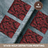 3dRose Victorian Red N Black Damask Ceramic Tile Coasters, Set of 4