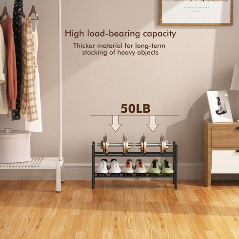 Uneviesyka 2 Closet, Expandable Shoe Rack, Tier Shoe Rack for Stackable Adjustable Standing Metal Shoe Shelf Organizer