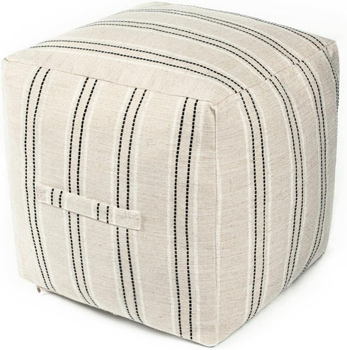 AELS Unstuffed Farmhouse Pouf Cover for Living Room, Boho Storage Bean Bag