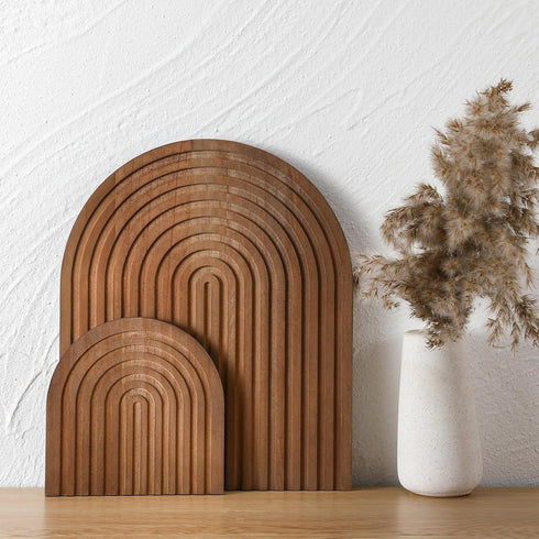Decorative Wood Cutting Board, 2 Pcs Rainbow Shaped Wooden Board, Boho Decor