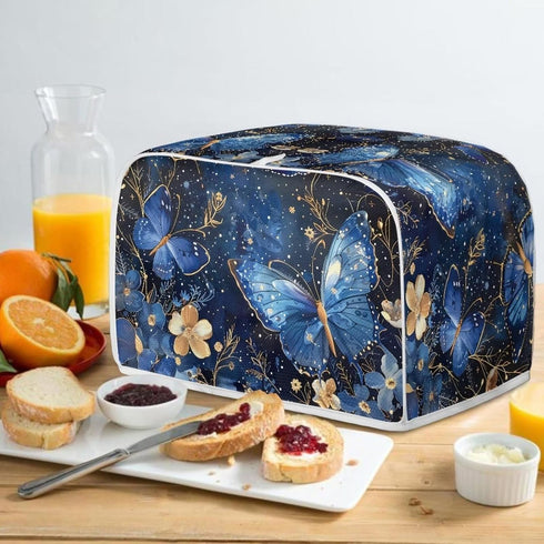 Butterfly Toaster Dust Cover 4 Slice, Washable Floral Anti-Sputtering Cover for Toasters and Bread Makers