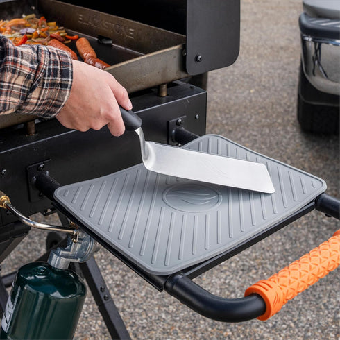 Blackstone 4222 Silicone Large Griddle Spatula Mat, Serving Spoon Drip Pad & Grill Utensil Holder, Heat Resistant, Gray