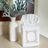 Jacaranda Living Square Tissue Box Cover, Decorative Cloth Tissue Holder, Scrolls Design, Beige