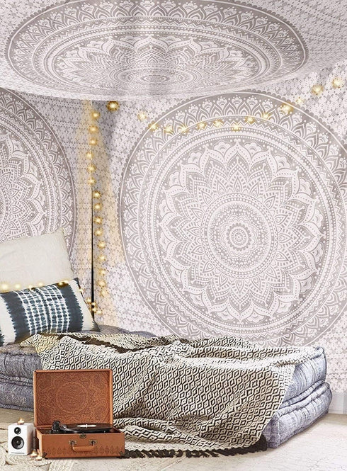 Popular Handicrafts Tapestry Wall Hanging, Ombre Hippie Mandala Bohemian Hippy Indian Tapestries Bedspread 54 x 60
