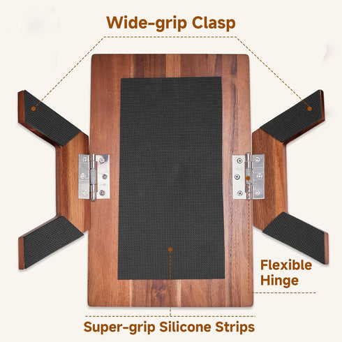 VANGONA 360Rotating Couch Armrest Table, Foldable Side Tray Table for Couch, Cup & Phone Holder Tray, Anti-Slip Snack