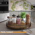 Farmhouse Oak 12" Lazy Susan Turntable Organizer for Cabinet, Round Wooden Storage for Dining Table, Pantry, Kitchen,