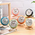Tetino Analog Alarm Clocks,Retro Backlight Cute Simple Design Small Desk Clock with Night Light,Silent
