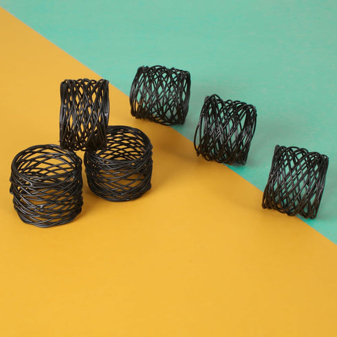 Set of 12 Black Jade Napkin Rings for Dining Table Decoration, Parties, Everyday Use, Wedding, Banquet, Party Decor.