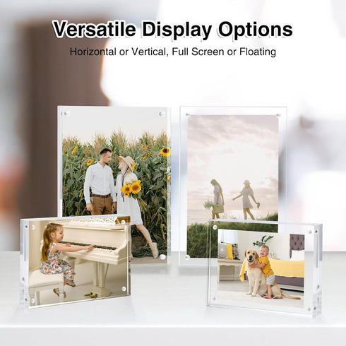5x7, 2 Pack 5x7 5 7 5x7 HOUSE DAY Acrylic Picture Frames Magnetic Picture Frame, Double Sided Clear x Photo Frame