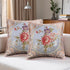 Set of 2 Vintage Blue Embroidered Throw Pillows Covers 18x18inFlowers Retro European