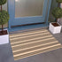 Front Outdoor Door Mat, 2'x3', Tan Black Striped, Machine Washable Cotton Layered Entryway Throw Rug