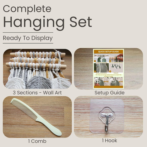 Generic 39 29.5 Large Macrame Wall Hanging Decor Handmade Cotton Cord Boho Room Decor for Bedroom, Nursery, Office W x