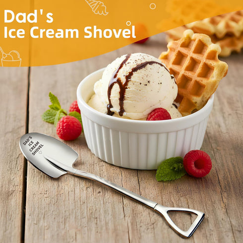 Fodfgxf Father's Day Gifts for Dad from Daughter Son, Dad Birthday Gift, Engraved Dads Ice Cream Shovel, Dad Gift from