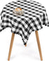 Buffalo Plaid Tablecloth 35 ? 35" - Black and White Checkered, Machine Washable Polyester, Waterproof, Durable for