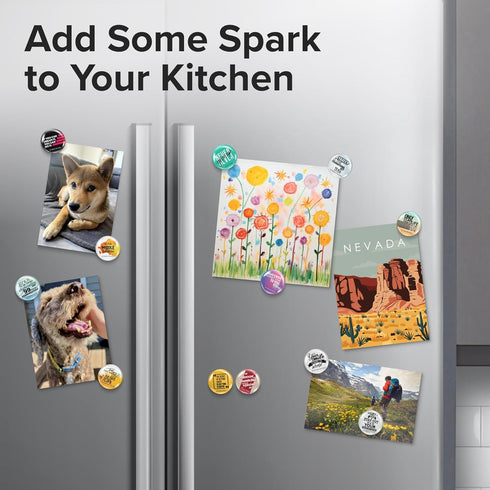 Super Cute Fridge & Locker Magnets – 12 Vibrant Glass Magnets – Strong Hold for Photos, Notes, Aesthetic Decoration
