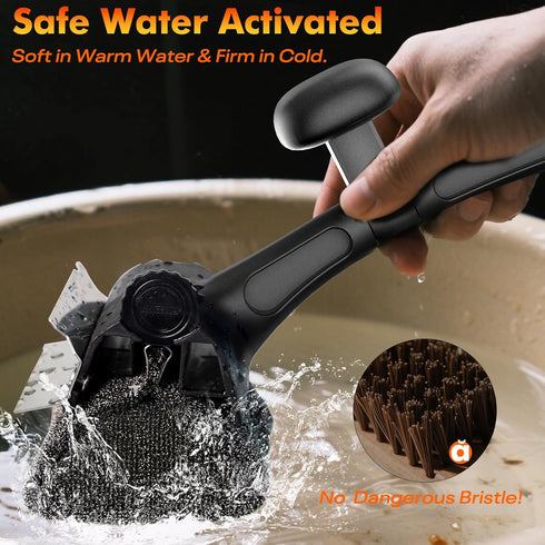 Sommilk BBQ Grill Brush Bristle Free - Grill Cleaner Brush with Replaceable Heads for Cast Iron/Stainless Steel