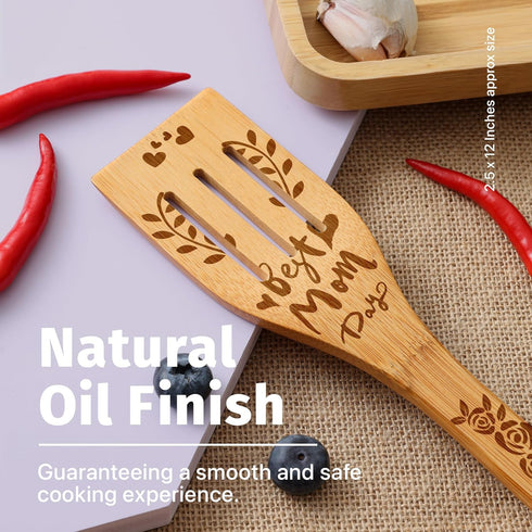 Premium Bamboo Wooden Spoons for Cooking, Ideal Gifts for Mom from Daughter - Wooden Cooking Utensils