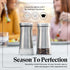 Willow & Everett Salt and Pepper Shaker Set - Stainless Steel & Glass with Adjustable Pour Dial for Spices