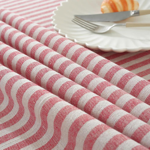 Use(47 63 Inch, meioro Tablecloth Striped Fringe Table Cloth Rectangular Tablecloths Cotton Linen Table Cover