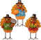 FORUP Thanksgiving Turkey Tabletop Centerpiece Decor, Set of 3 Resin Turkey Friends Decoration for Autumn Harvest
