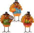 FORUP Thanksgiving Turkey Tabletop Centerpiece Decor, Set of 3 Resin Turkey Friends Decoration for Autumn Harvest