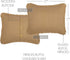 VHC Brands Burlap Pillow Sham Cover with Fringed Ruffle, Cotton Farmhouse Decor, Button