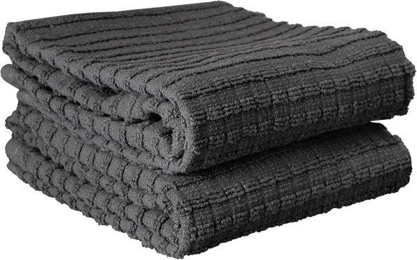 Ritz Royale Collection Kitchen Towel Set - 100% Combed Terry Cotton, Highly Absorbent, Oversized, 28" x 18", 2-Pack,