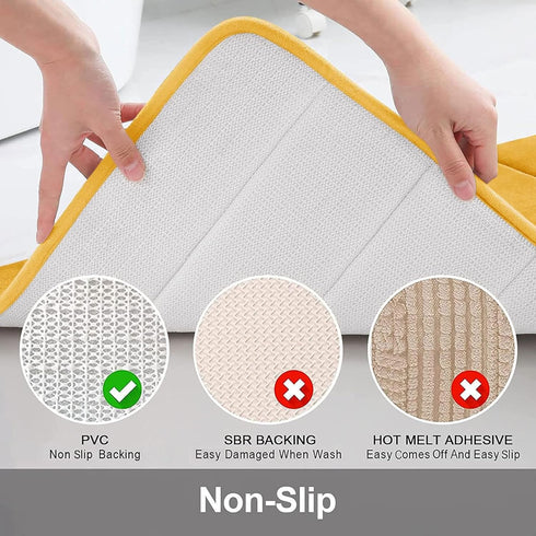 Buganda Memory Foam Bath Mat Rug, 47" x 20", Ultra Soft Non-Slip Water Absorbent Machine Washable Bath Rug