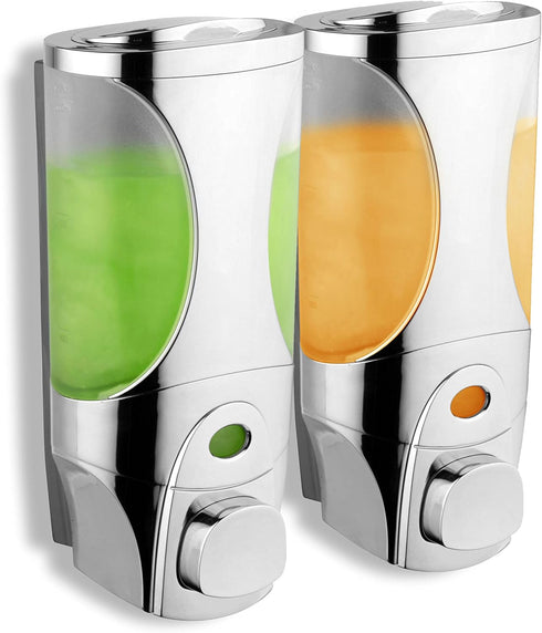 HotelSpa Curves Luxury Shower Dispenser System, Soap/Shampoo/Lotion, Modular Design (Pack of 2)