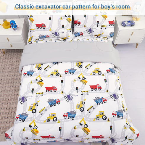 Sets Set 7 Viviland Kids Full Bedding for Boys, Girls Soft Full Comforter with Sheets, Pieces Microfiber Bed in a Bag