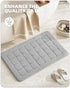 Color&Geometry Gray Bathroom Rugs, Non Slip Washable 17"x30" Luxury Absorbent Bath Mats for Bathroom