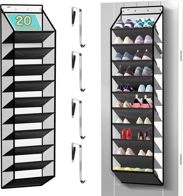 Kotkn 10 Tier Hanging Shoe Rack - Heavy Duty Behind The Door Hanging