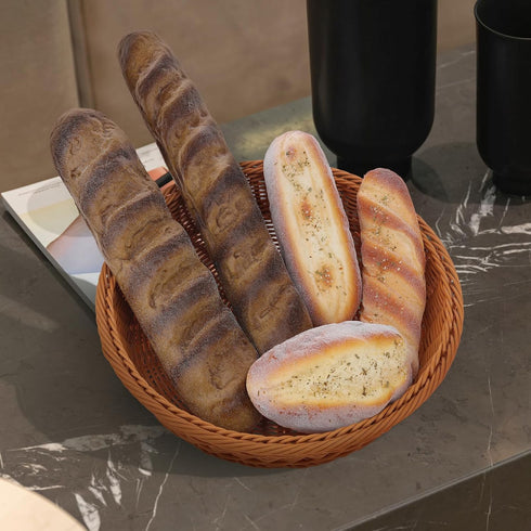5pcs Set Gresorth Artificial French Bread for Decoration Highly Simulated Fake Rye Baguette Home Kitchen Party Food