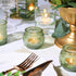 12pcs Assorted Green Votive Candle Holders for Wedding Table Decorations, Glass Tea Lights Candle Holder for Bridal