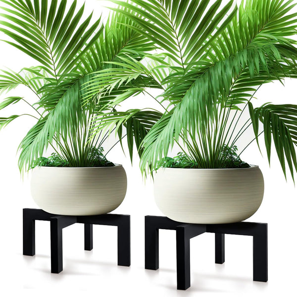 Wenqik 2 Pack 16 Inch Wood Plant Stand Wooden Plant Pot Holder
