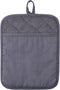 100% Cotton with Silicone Kitchen Pot Holder - Heat Resistant Coaster Potholder Oven Mitts Set of 2, Grey