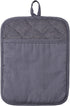 100% Cotton with Silicone Kitchen Pot Holder - Heat Resistant Coaster Potholder Oven Mitts Set of 2, Grey