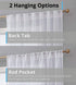 HLC.ME Lauren Semi Sheer Light Filtering Pocket Top & Back Tab Curtains - 2 Panels (54 x 63 Inch, White) for Bedroom &