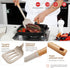NCUE Kitchen Utensils Set, Large Non-stick Silicone Cooking Utensils Set 6 Pcs, Wooden Handle Heat Resistance Silicone Spatula Soup Ladle Pasta Server Kitchen Gadgets Utensils Set BPA Free (Khaki) by NCUE