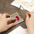 JUXYES Mini Brass Wall Hanging Photo Frame Set of 4, Double Glass Floating Frame for Artwork, Picture, Pressed Flower,