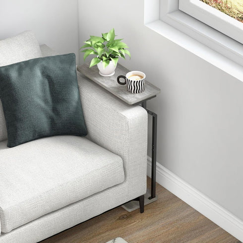 Livofloral Narrow End Tables for Small Spaces, Skinny Grey Side Table Living Room, Small Narrow Side Table for Couch