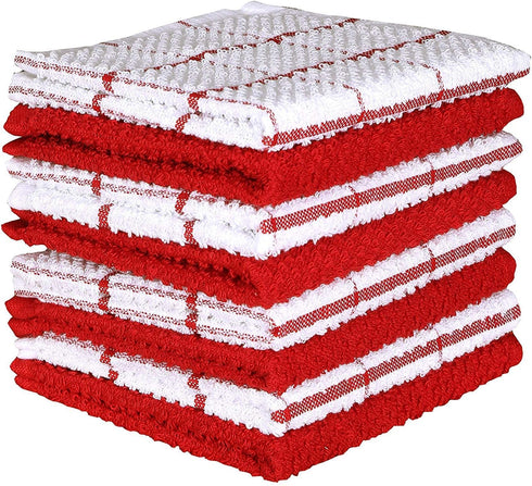 AMOUR INFINI Cotton Kitchen Dish Cloths Set of 8 Highly Absorbent, Super