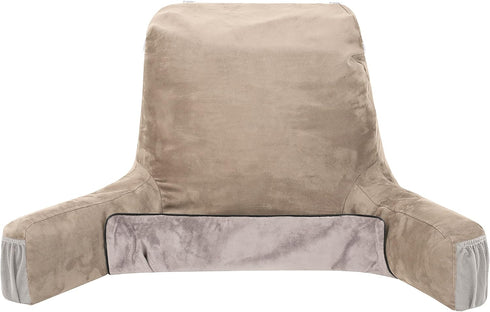 Cozy Husband Pillow Medium Cover Aspen Edition Cowboy Taupe, Reversible Microfiber to Microsuede, Side & Back Pockets