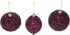 Beaded Purple Plum Glittered Ball Finial - 6 inch Glass Decorative Hanging Christmas Ornament Set