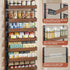8-Tier 2 1 Spice Rack Wall Mount, Heavy-Duty Over the Door Pantry Organizer with Wooden Adjustable Basket, IN Wall